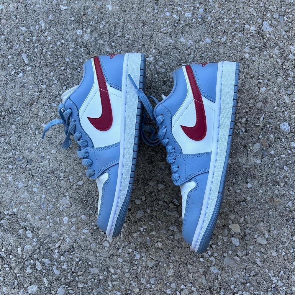 Nike Air Jordan 1 Low SE Kids DC0774 164 White Blue Red Youth Sneakers 5.5Y - Picture 7 of 7
